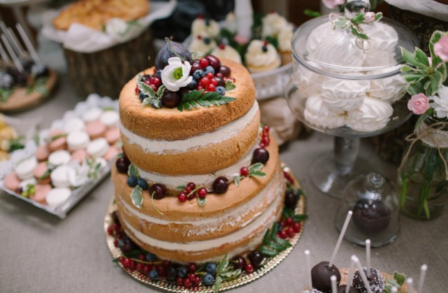 торт с открытыми коржами, торт и сладкий стол SWEET BOX