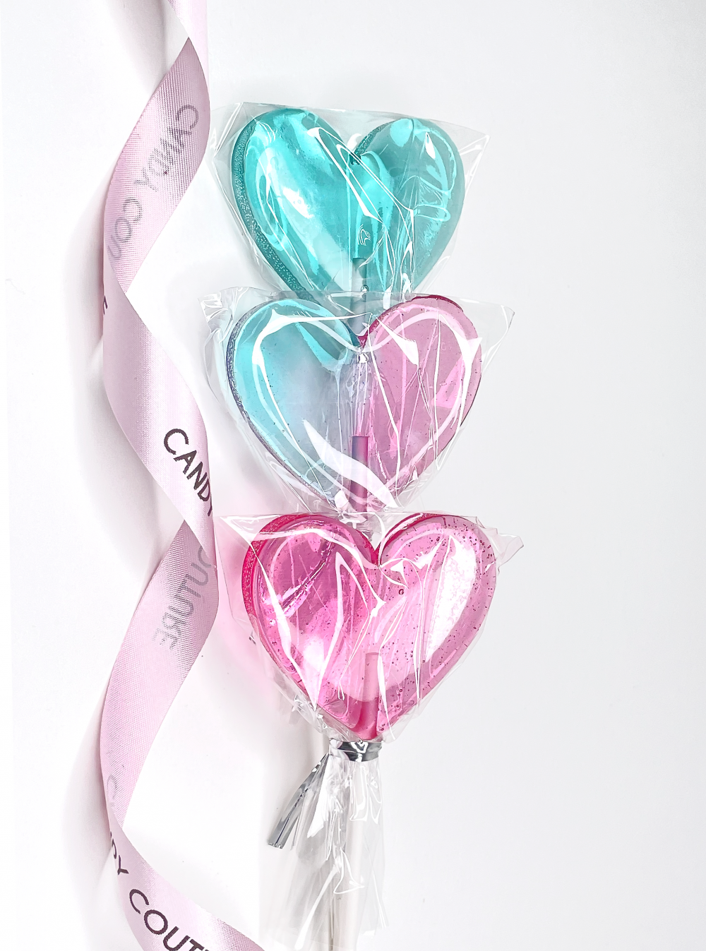 Леденцы из изомальта в форме сердца 