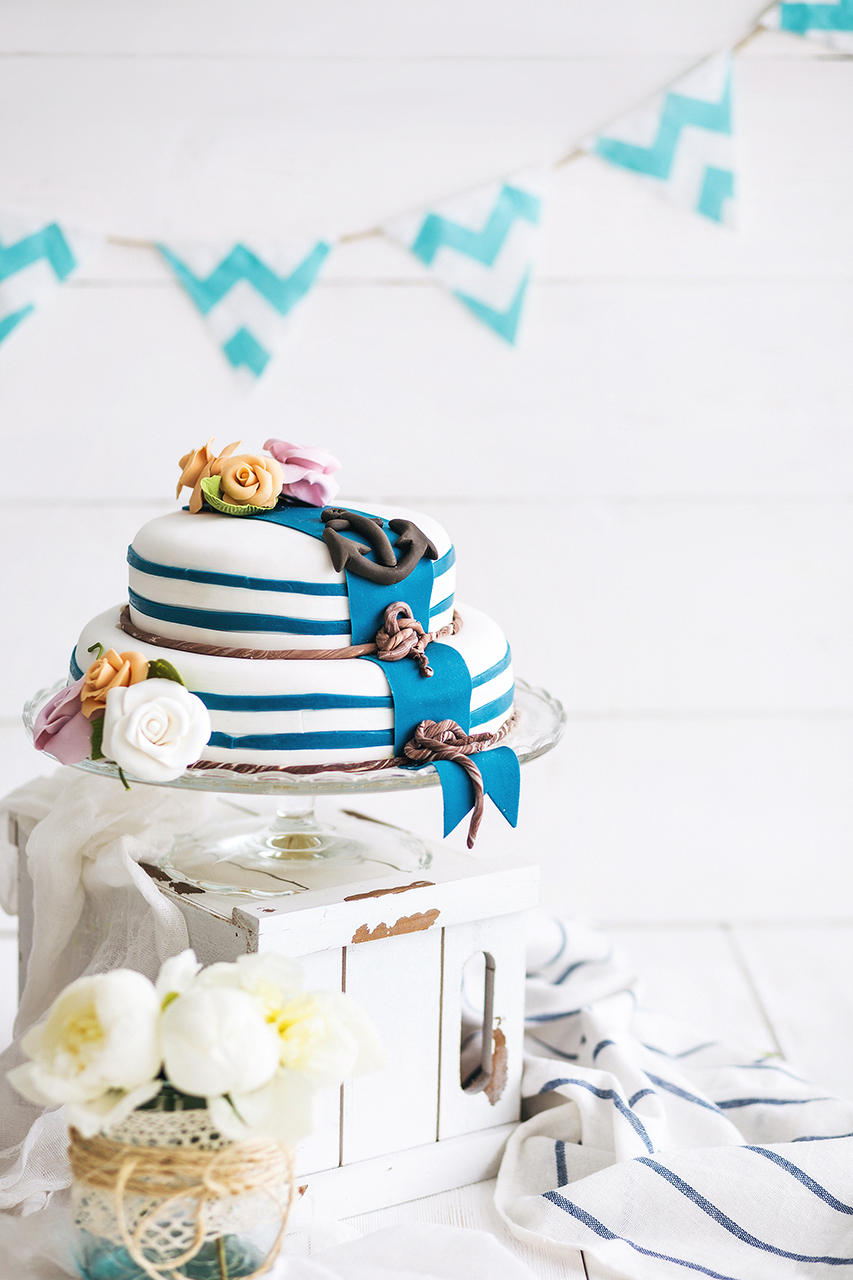 Свадебный торт в морском стиле. Perfect for any seaside wedding!