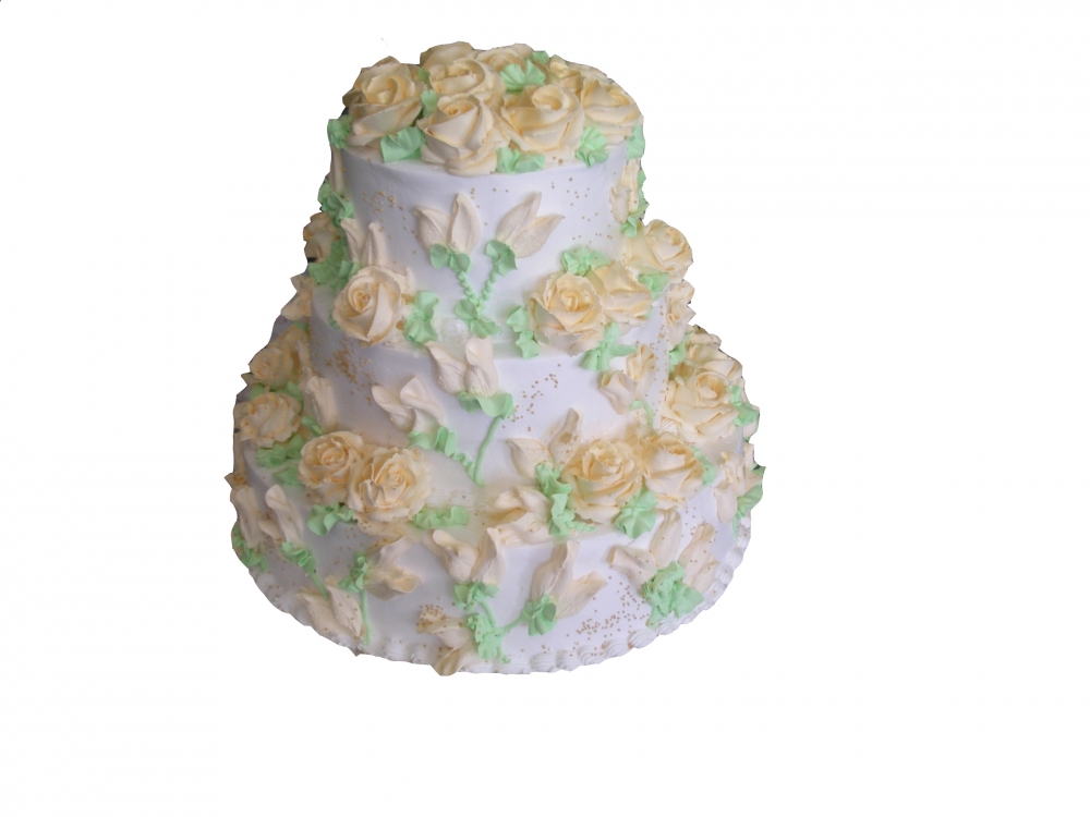 Торт на свадьбу Кремовые розы