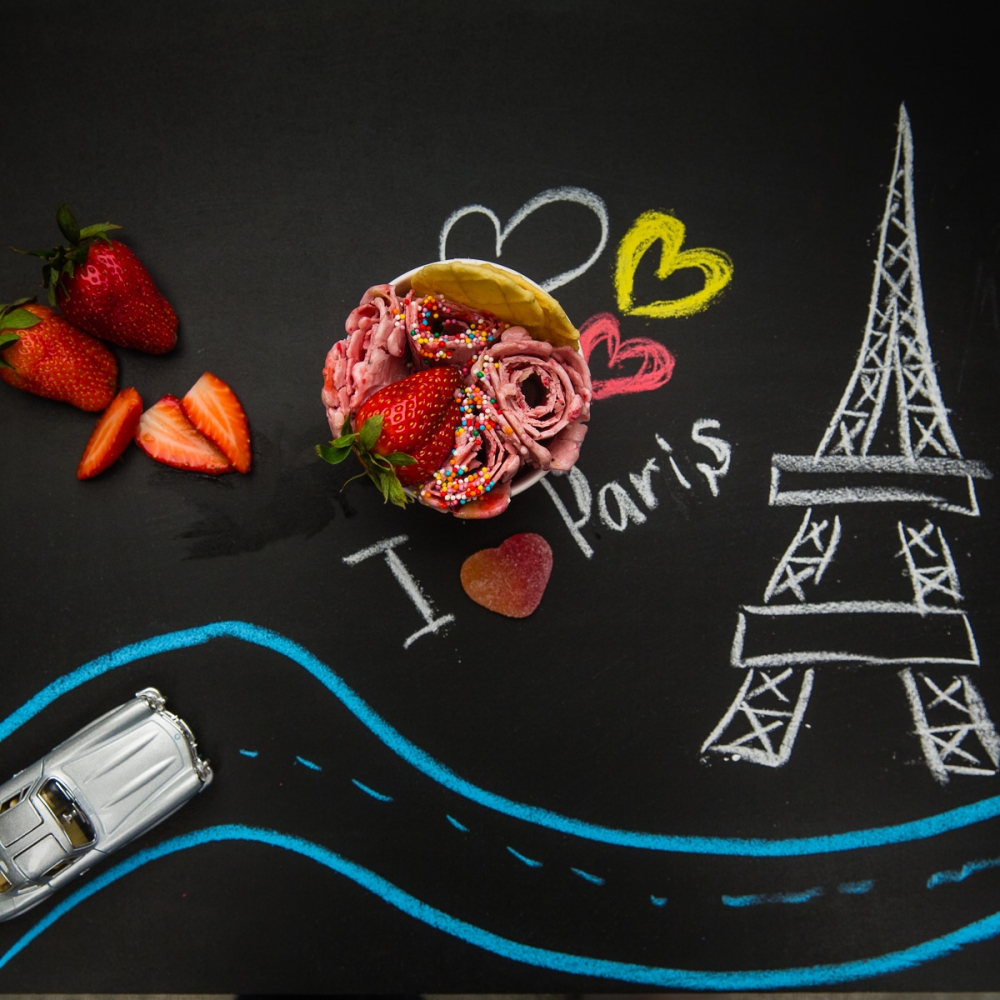 клубника, сливки