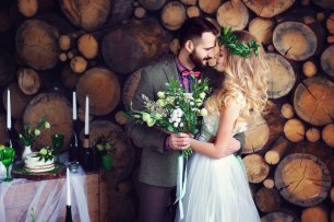 Фотосессия молодожёнов в стиле рустик