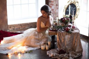 Золотое оформление стола