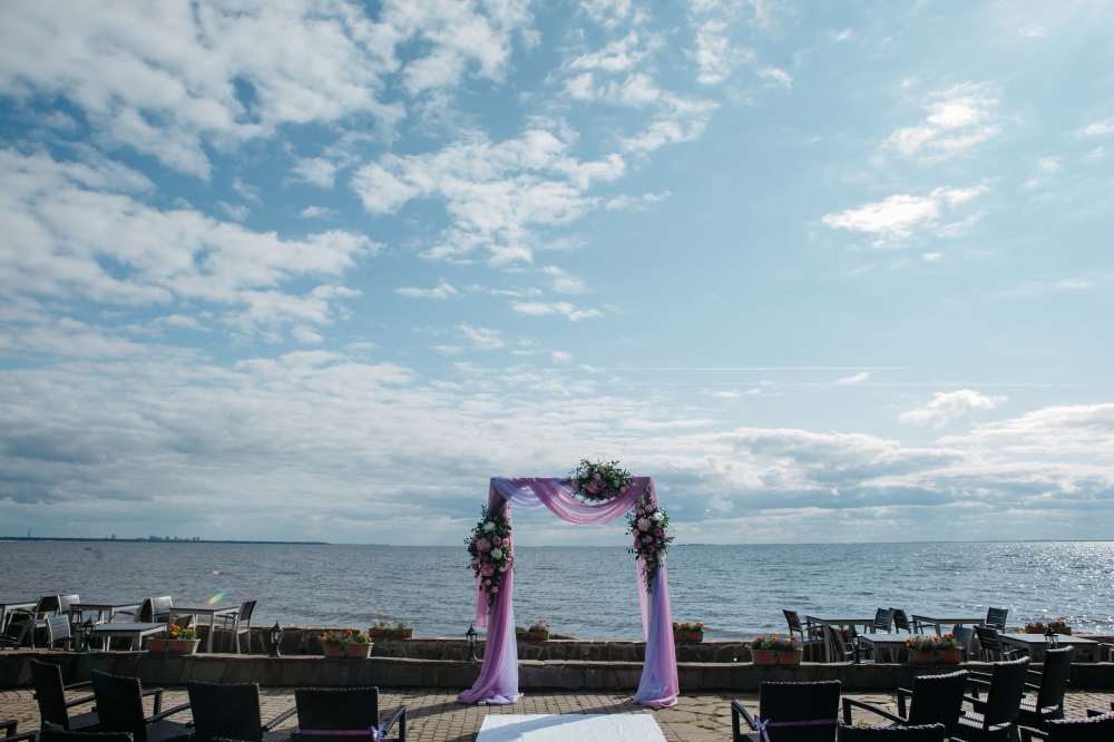 свадебная церемония в ресторане Панорама п. Репино. Оформление зала от Студии декора Торжествомания
#Торжествомания