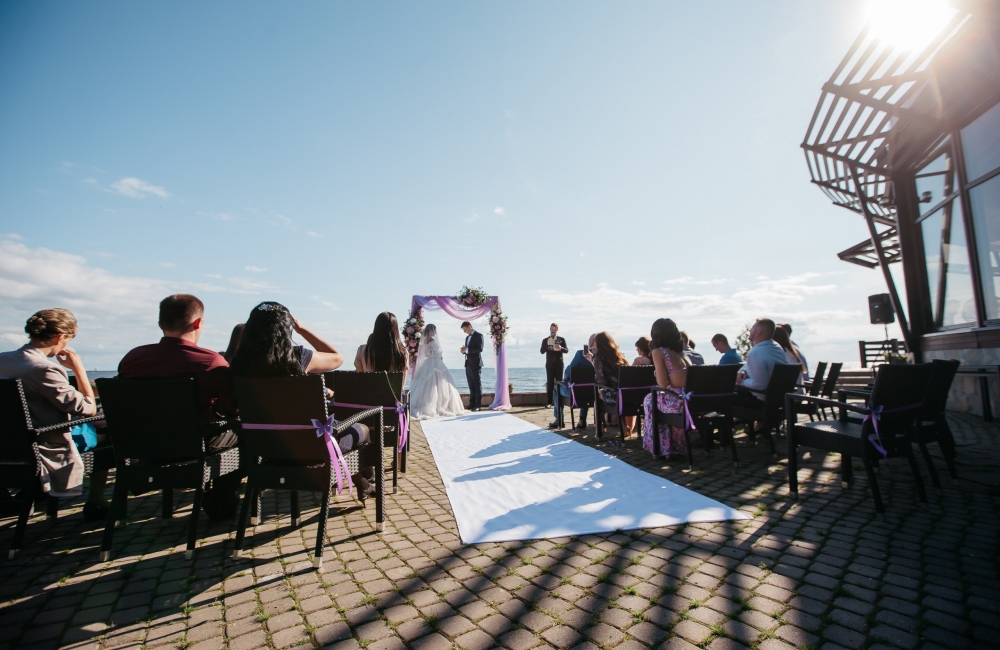 свадебная церемония в ресторане Панорама п. Репино. Оформление зала от Студии декора Торжествомания
#Торжествомания