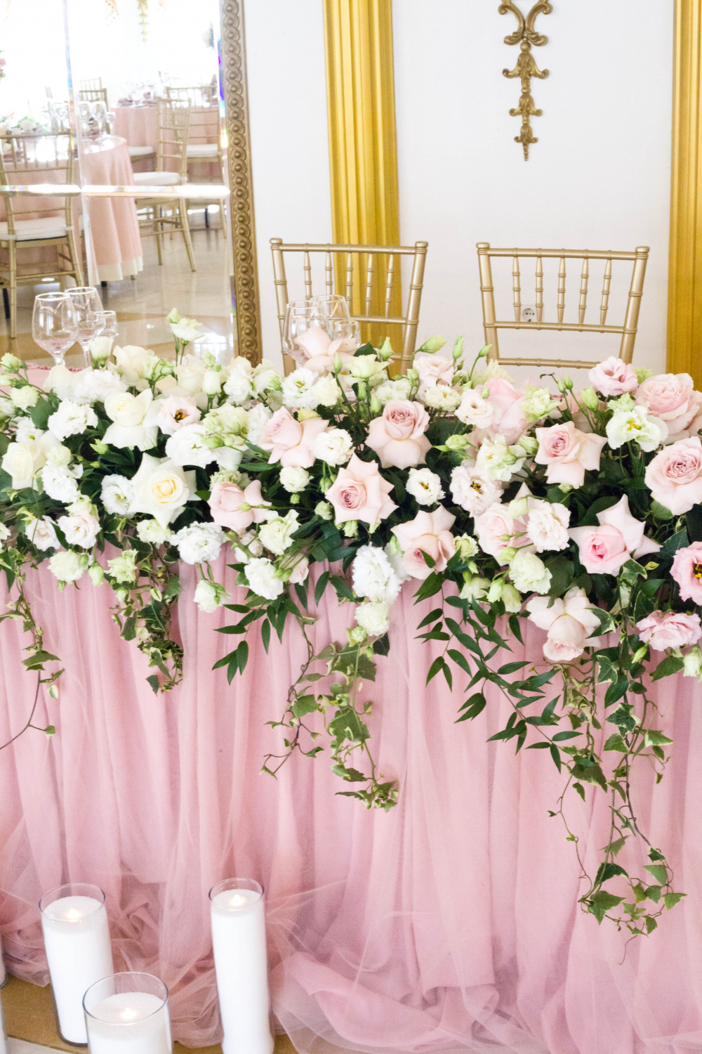 Декор зала от студии декора Торжествомания - Свадьба в банкетном зале Царский гостиницы Александрия -Петергоф, Санкт-Петербургское шоссе д 134б