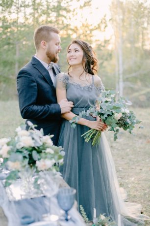 Свадьба в серо-голубых тонах
