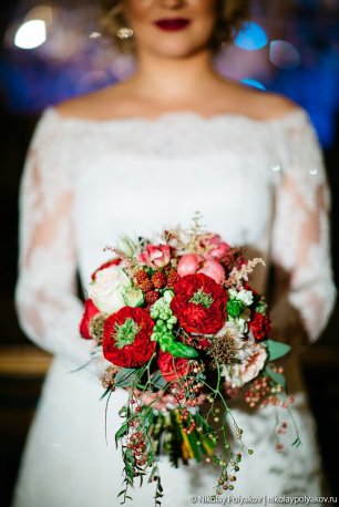 Яркий букет на свадьбу