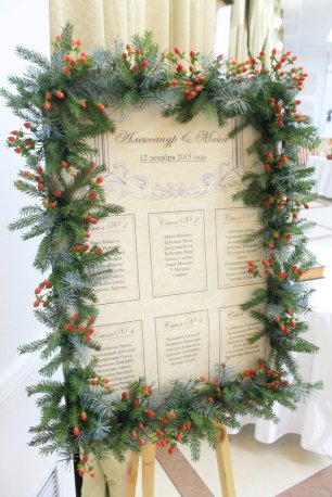 План рассадки гостей в зимней тематике