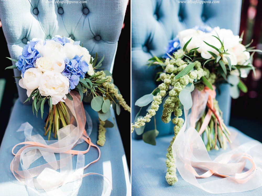 Букет невесты с пионами