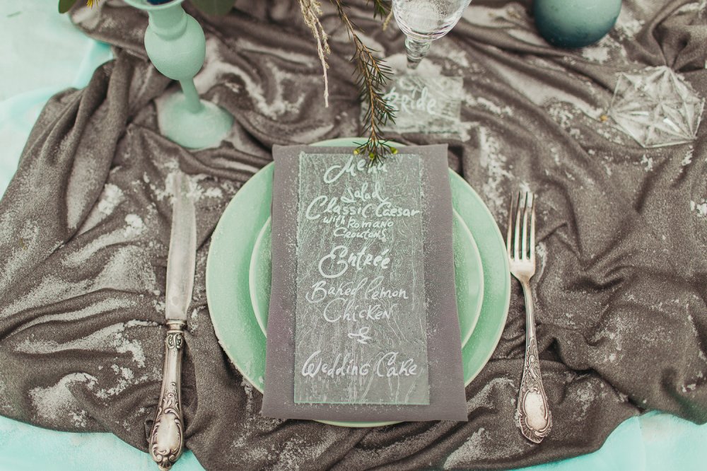 Меню на стекле, каллиграфия