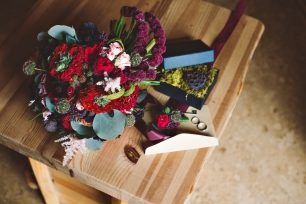 Букет невесты в винном цвете