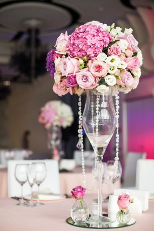 Цветочная композиция с хрусталем