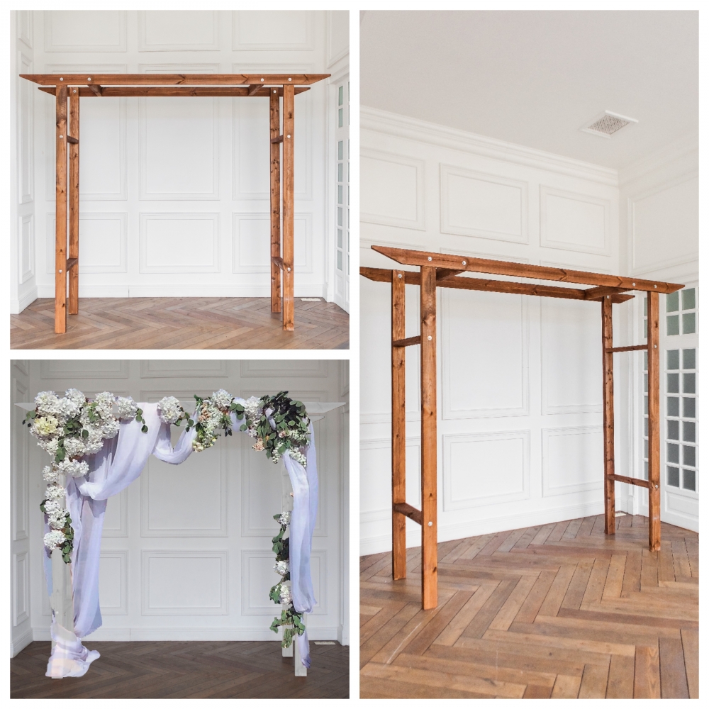 аренда арки Wood с искусственными цветами   - 6900 руб