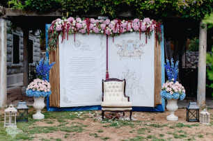 Оформление фотозоны на свадьбе Золушки