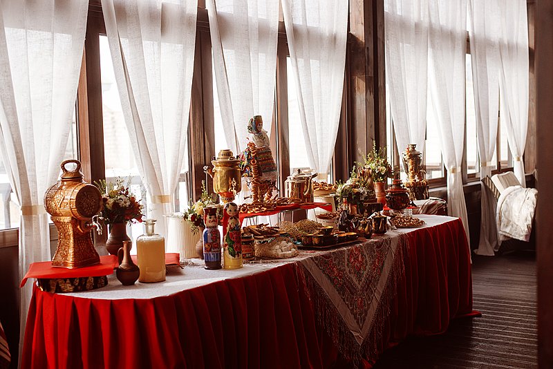 Сладкий стол на свадьбе в русском стиле