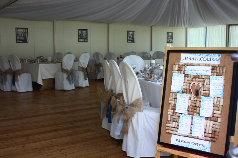 План рассадки гостей на пробковом панно