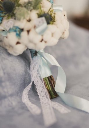 Букет невесты с хлопком