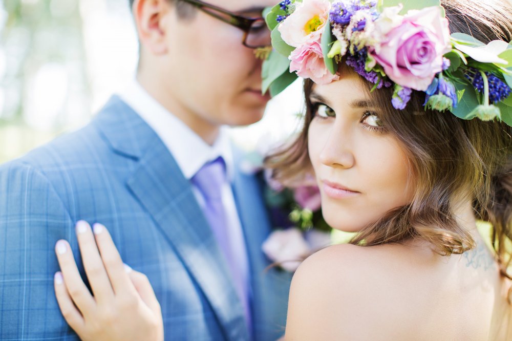 цветочный венок для невесты, цветы в прическу, образ невесты