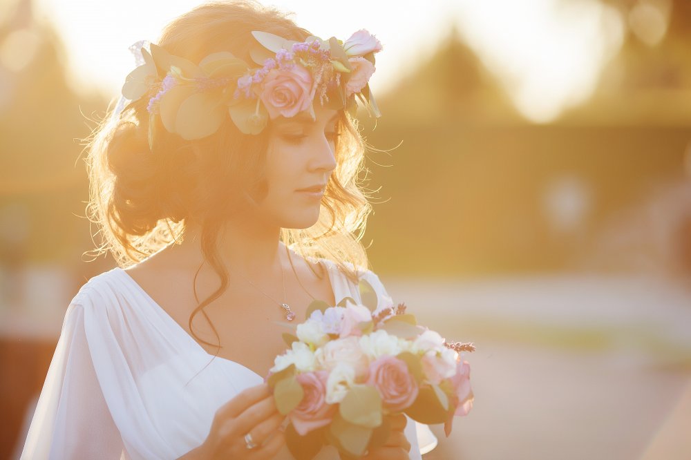 букет невесты, свадьба в стиле прованс, прическа невесты