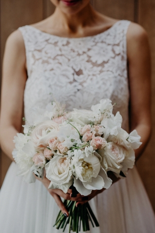 Круглый классический букет невесты