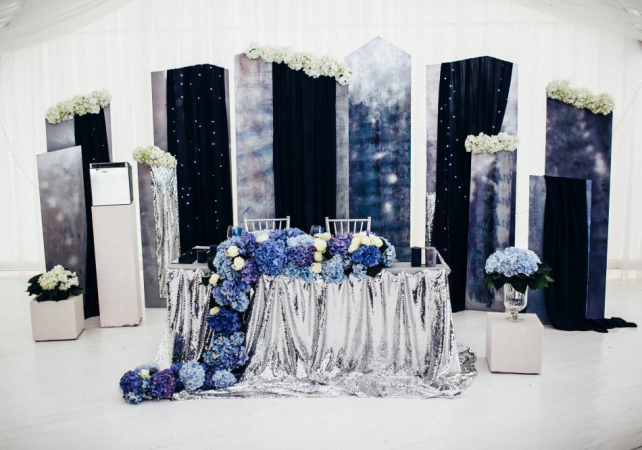 цвет свадьбы 2019, свадьба в синем цвете, декор NNDECOR DESIGN STUDIO