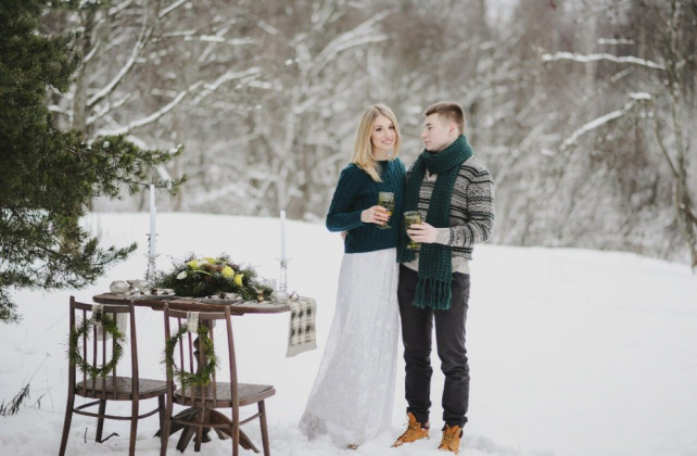 зимняя фотосессия лав стори, пикник в зимнем лесу, декор MAGICDECOSTYLE
