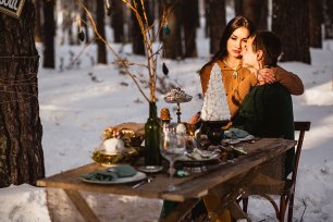 Зимний декор свадебной фотосессии