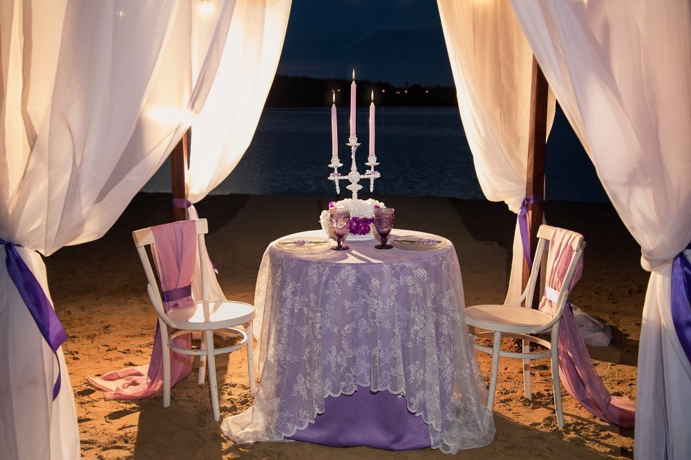 вечерняя свадебная фотосессия на пляже