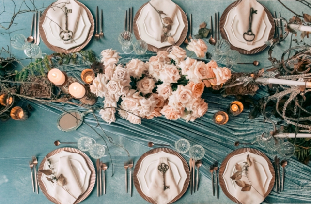 зимняя свадьба в персиковом и голубом цвете, декор НАТАЛЬЯ БРОННИКОВА