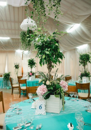 свадьба в бирюзовом цвете, оформление стола в бирюзовом цвете, организатор ИДЕАЛЬНЫЙ ДЕНЬ