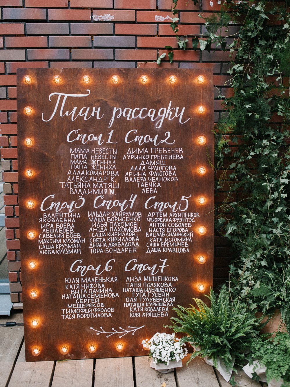 План рассадки с лампочками