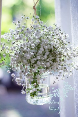 Баночка с цветами в декоре