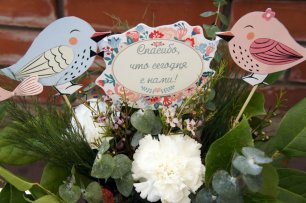 Милые птички в свадебном декоре