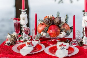 Гранат в декоре зимней свадьбы