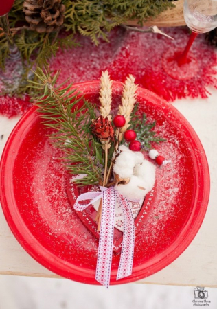 романтичная зимняя свадьба, хлопок, шишки и ягоды в декоре свадьбы, декор CANDY BUFFET GALLERY