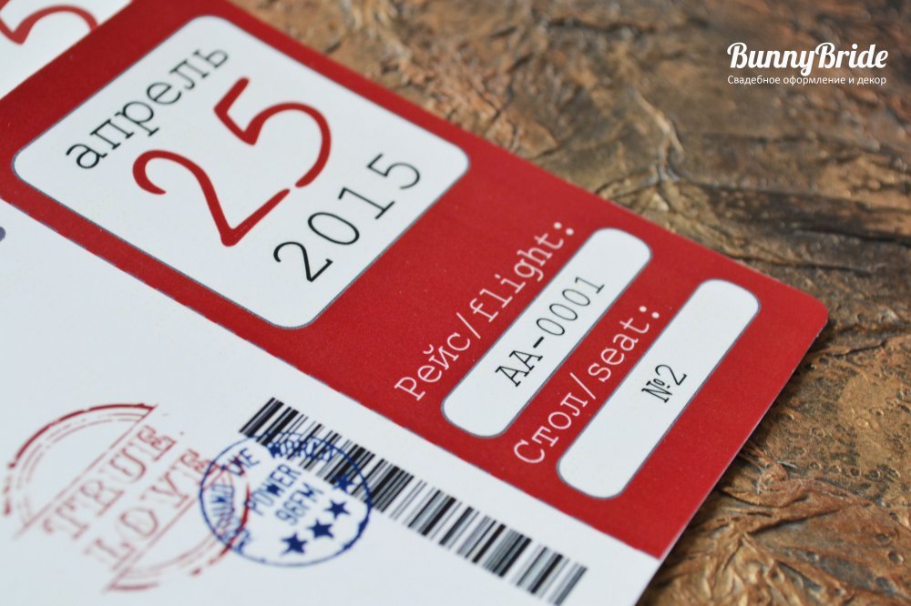 Приглашение-билет на самолет :)
