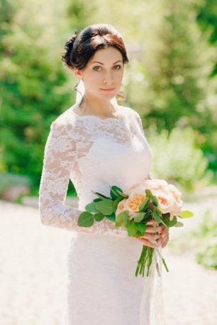 Персиковый букет на свадьбу