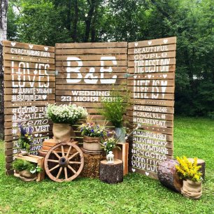 Фотозона в стиле рустик