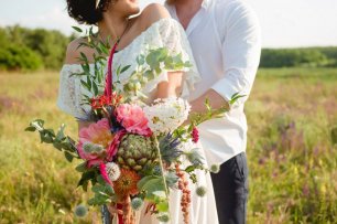 Пышный букет в стиле Бохо