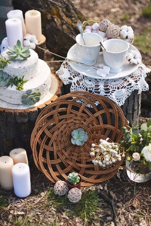 Свадебная утварь в рустикальном стиле