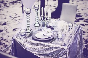 Зимняя свадьба. Оформление стола.