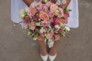 Букет невесты в розовом цвете