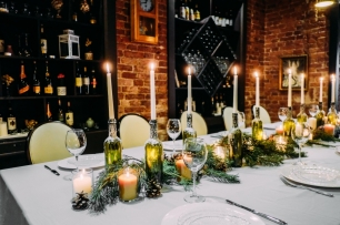 Зимняя свадьба, оформление банкета