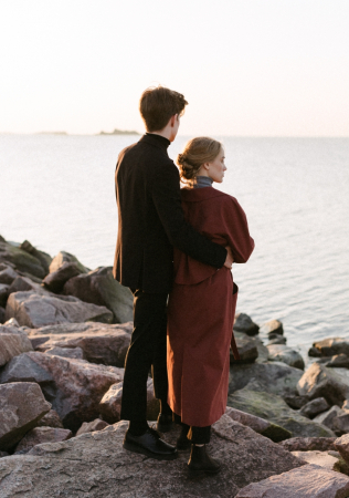 фотосессия love story на берегу, декор MELANIE