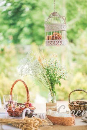 Декор стола в стиле рустик