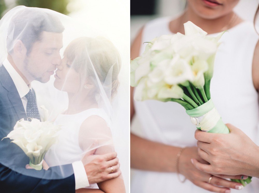 Букет невесты из калл в ретро-стиле