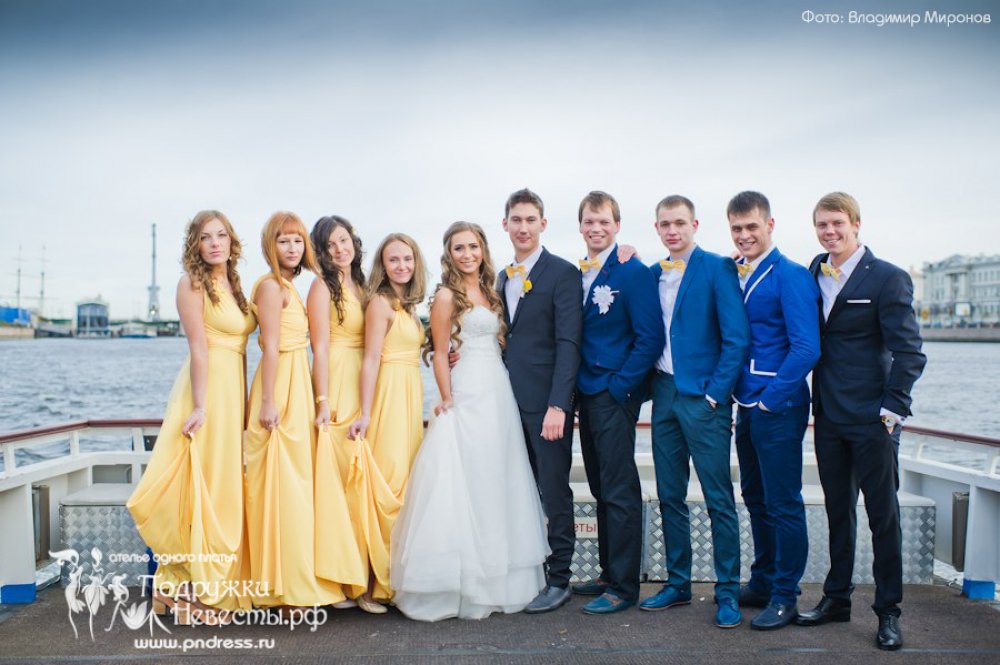 Платья для подружек невесты. Нежно желтый