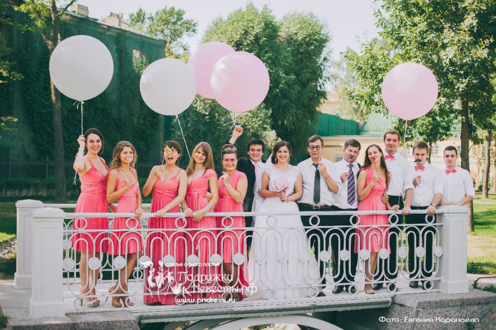 Платья для подружек невесты. Розовый пион