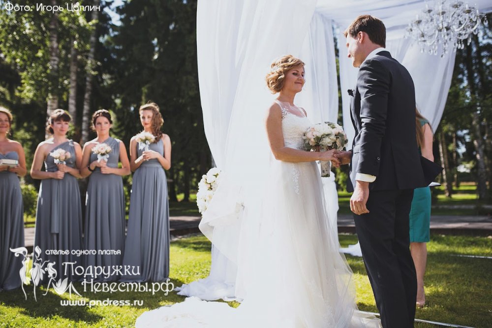 Платья для подружек невесты. Серый